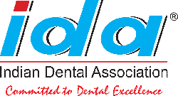 The image features a logo with the text  IDA  prominently displayed, suggesting it is an acronym or an abbreviation for an organization. The logo includes a stylized graphic and is set against a blue background with white and red accents. Below the logo, there is additional text that reads  Indian Dental Association.